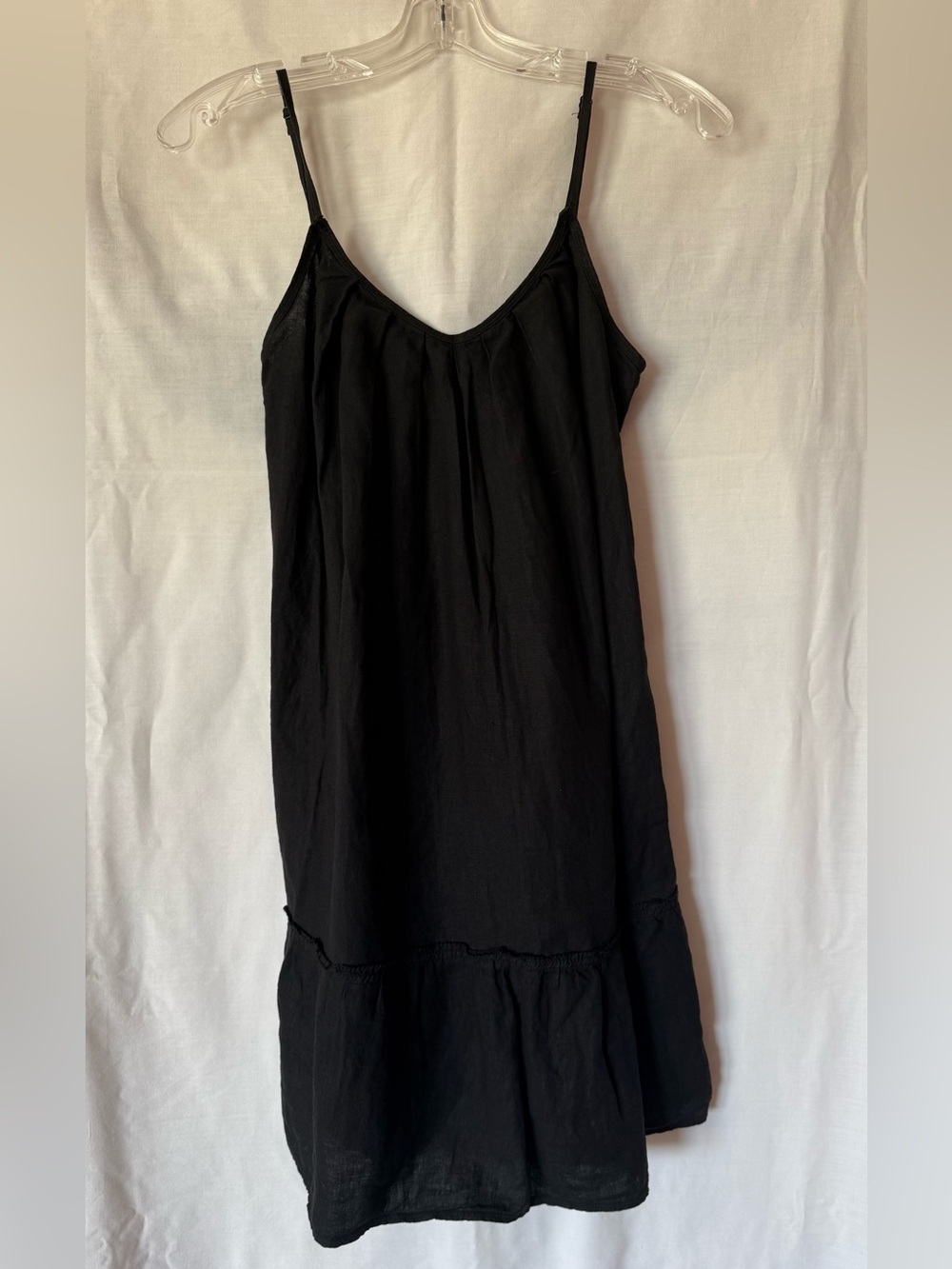 Gap 100% Linen Black Mini Dress with Pockets - Size Small (Like New)